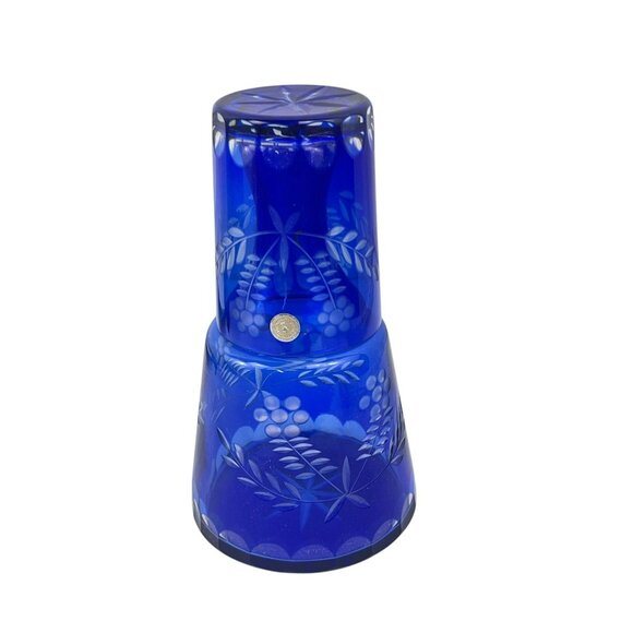 Bohemian Cobalt Blue Bedside Carafe Cut Crystal Carafe & Glass Set By Nachtmann - Picture 2 of 11